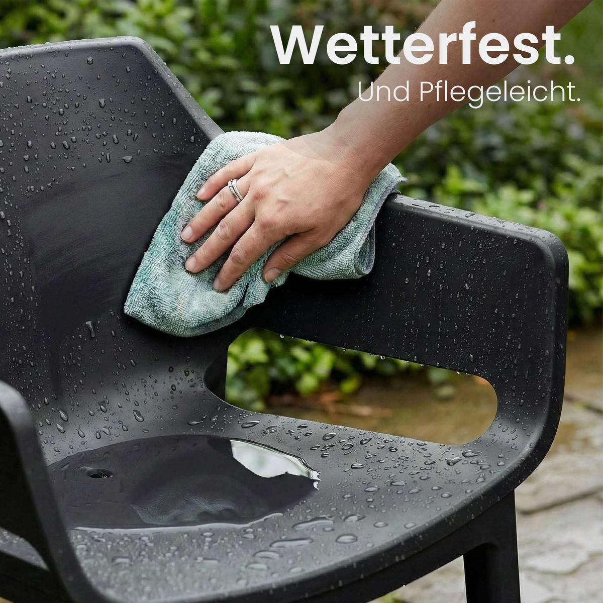 GARTENSTUHL Kunststoff Schwarz - Schwarz, Kunststoff (60/90/65cm) - CLP