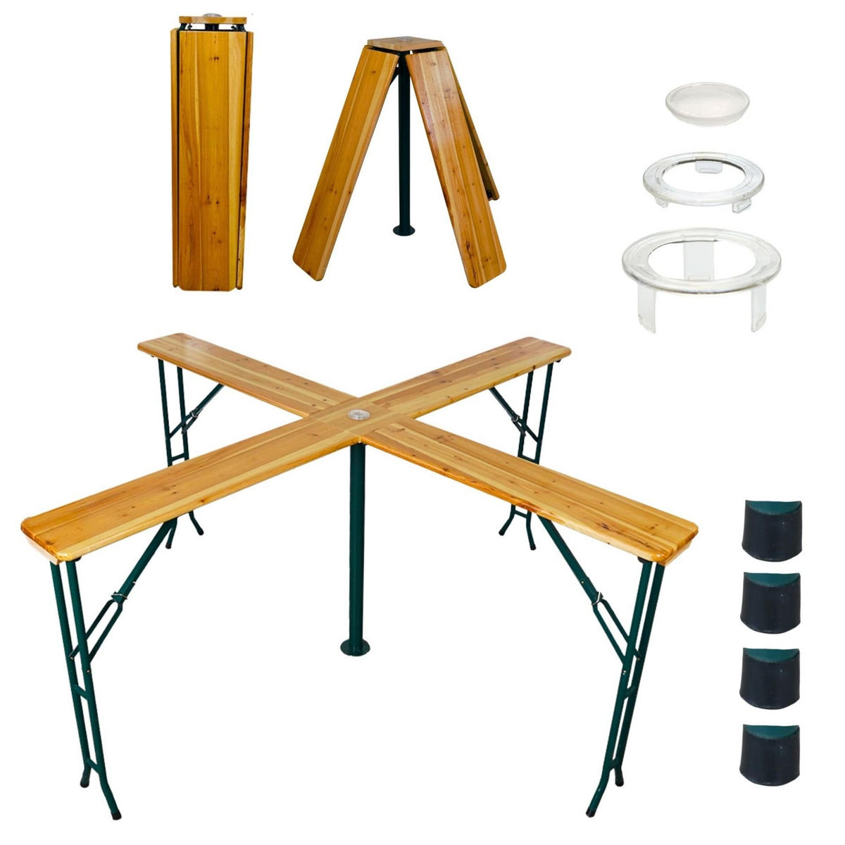 BIERZELTTISCH XXL klappbar 102x240x30cm Holz für 20 Personen - Hellbraun, Holz - CHEFGASTRO