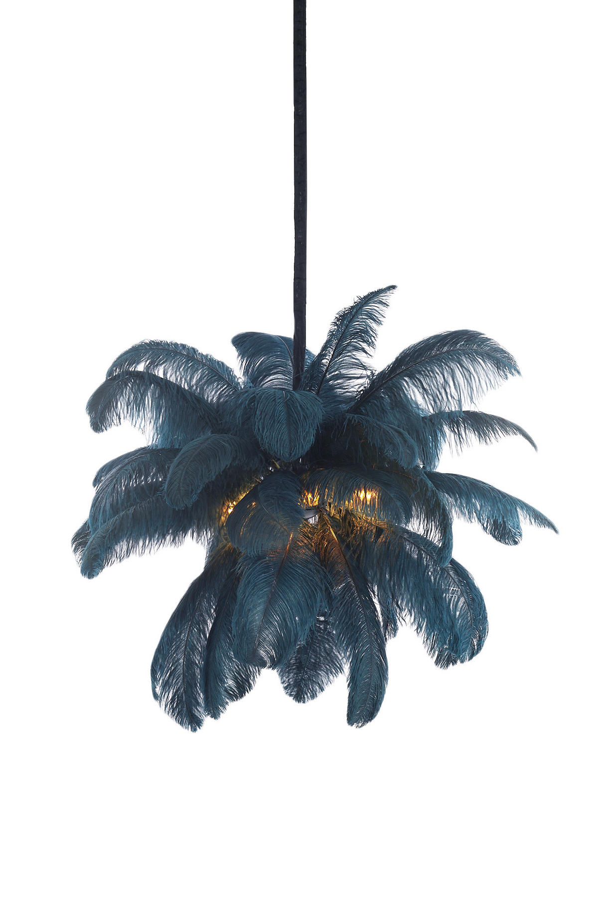 HÄNGELAMPE Feder Blau Ø80/80 cm - Blau, Metall (80/80/80cm) - Light & Living