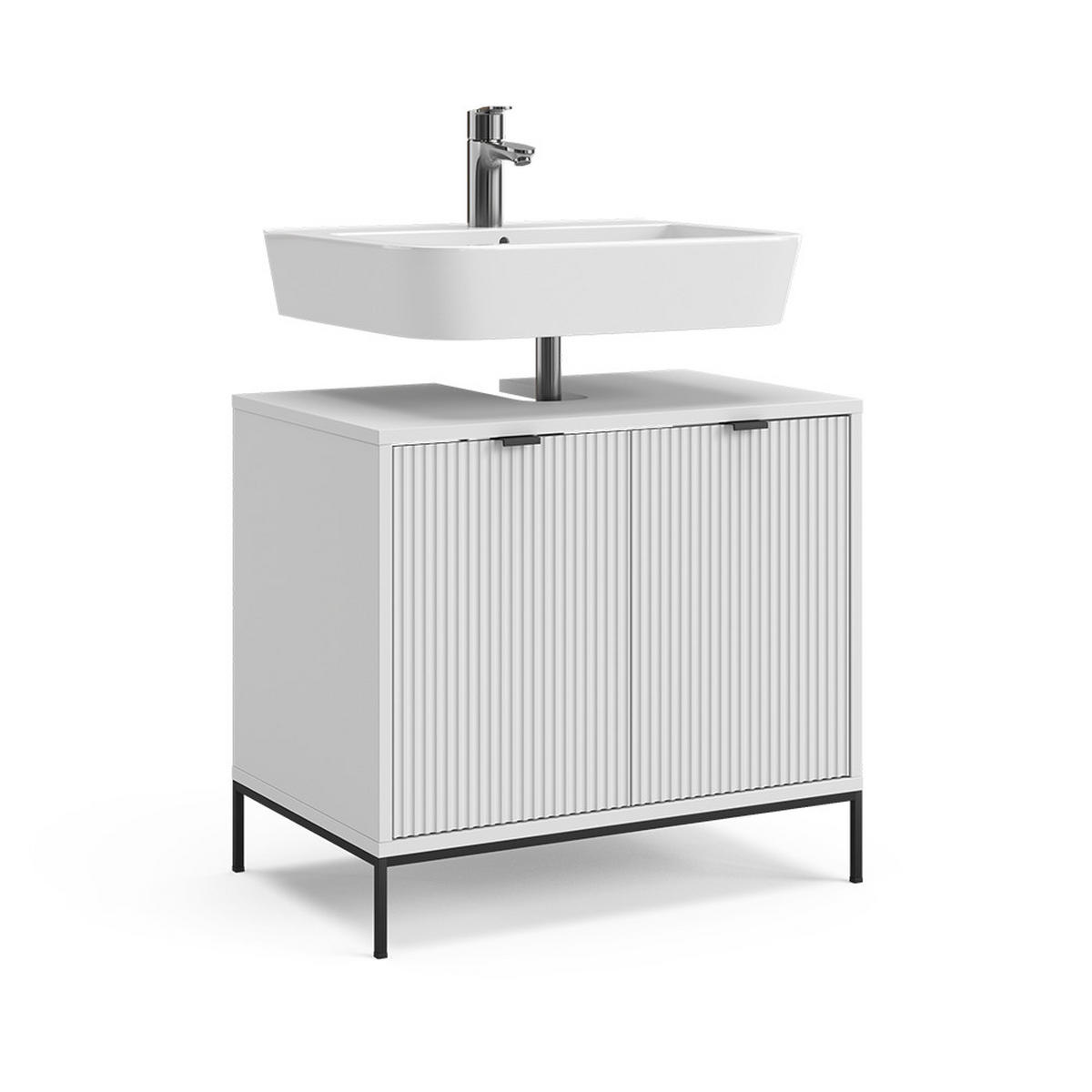 WASCHTISCHUNTERSCHRANK Eliza Weiß 70 x 63 cm mit 2 Türen - Weiß, Holzwerkstoff (70/63/45.1cm) - Vicco