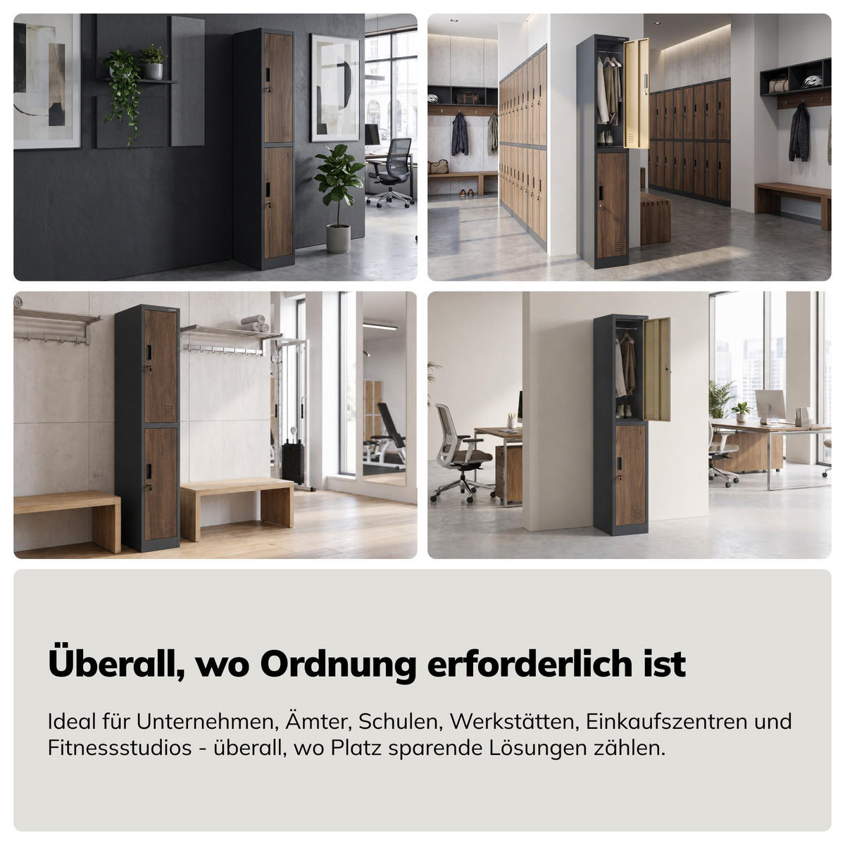ARBEITSSCHUTZ-KLEIDERSCHRANK IGOR 1 Plus 185 × 32 × 45 cm - Nussbaumfarben, Metall (32/185/45cm) - Jan Nowak