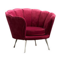 SESSEL NARLA Rot Velvet - Rot/Silberfarben, Textil (97/78/70cm) - KAWOLA
