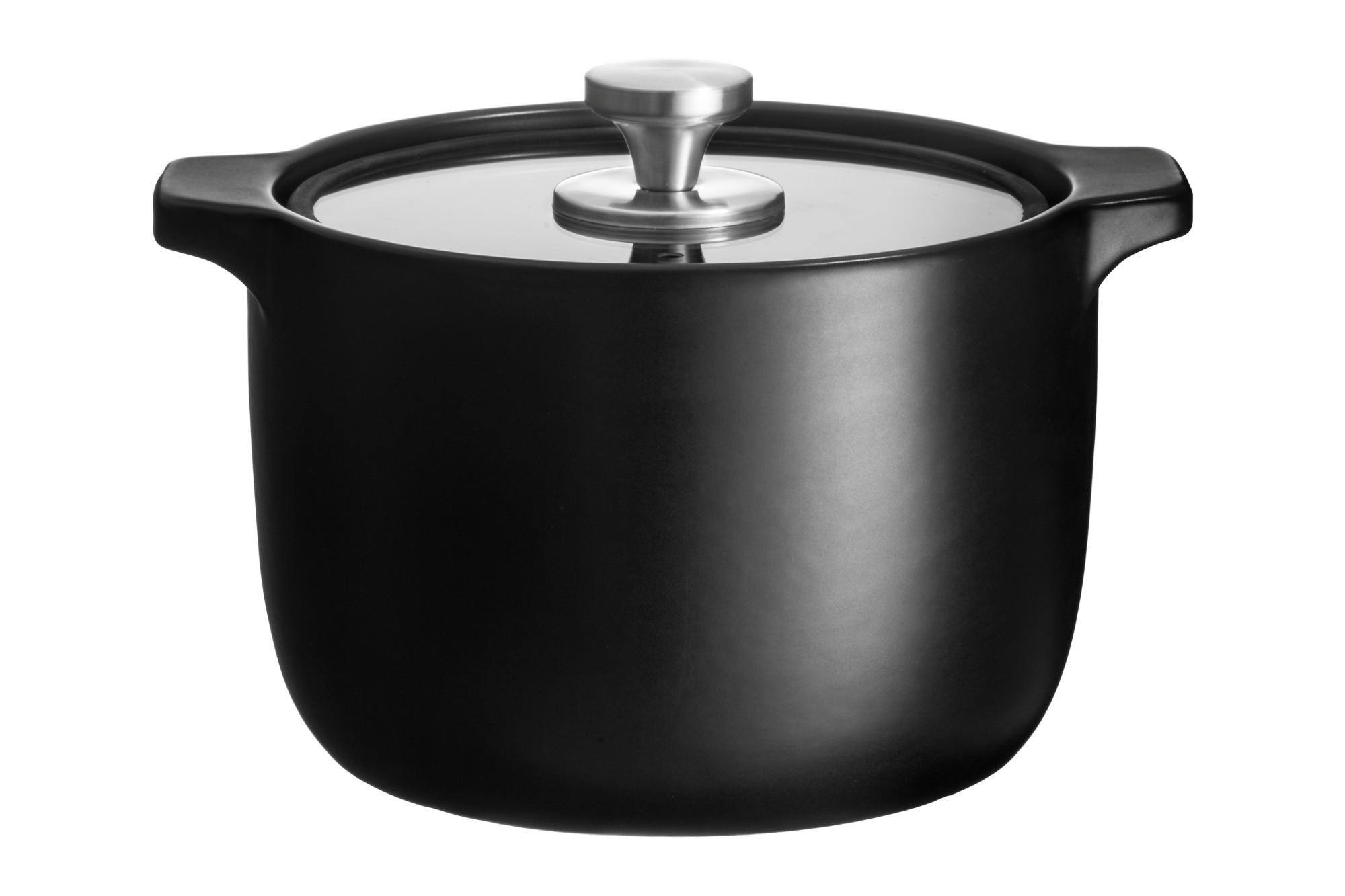 BACKTOPF mit Deckel Ø 20 cm - Schwarz, Keramik (26.5/18/21.5cm)