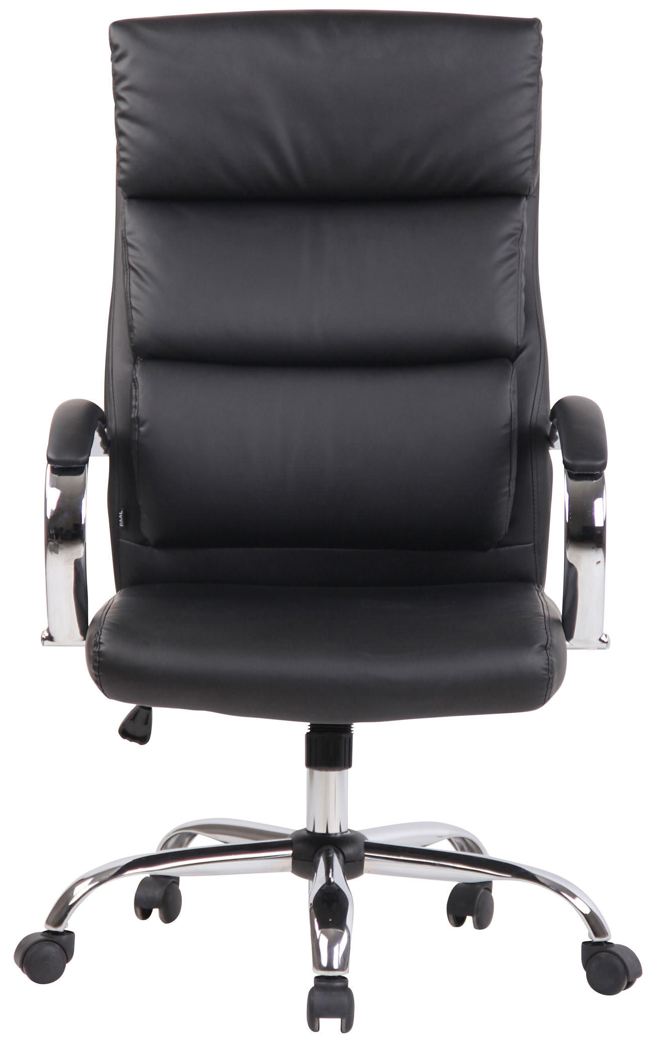 CHEFSESSEL Lederlook schwarz - Chromfarben/Schwarz, Textil/Metall (64/112/70cm) - CLP