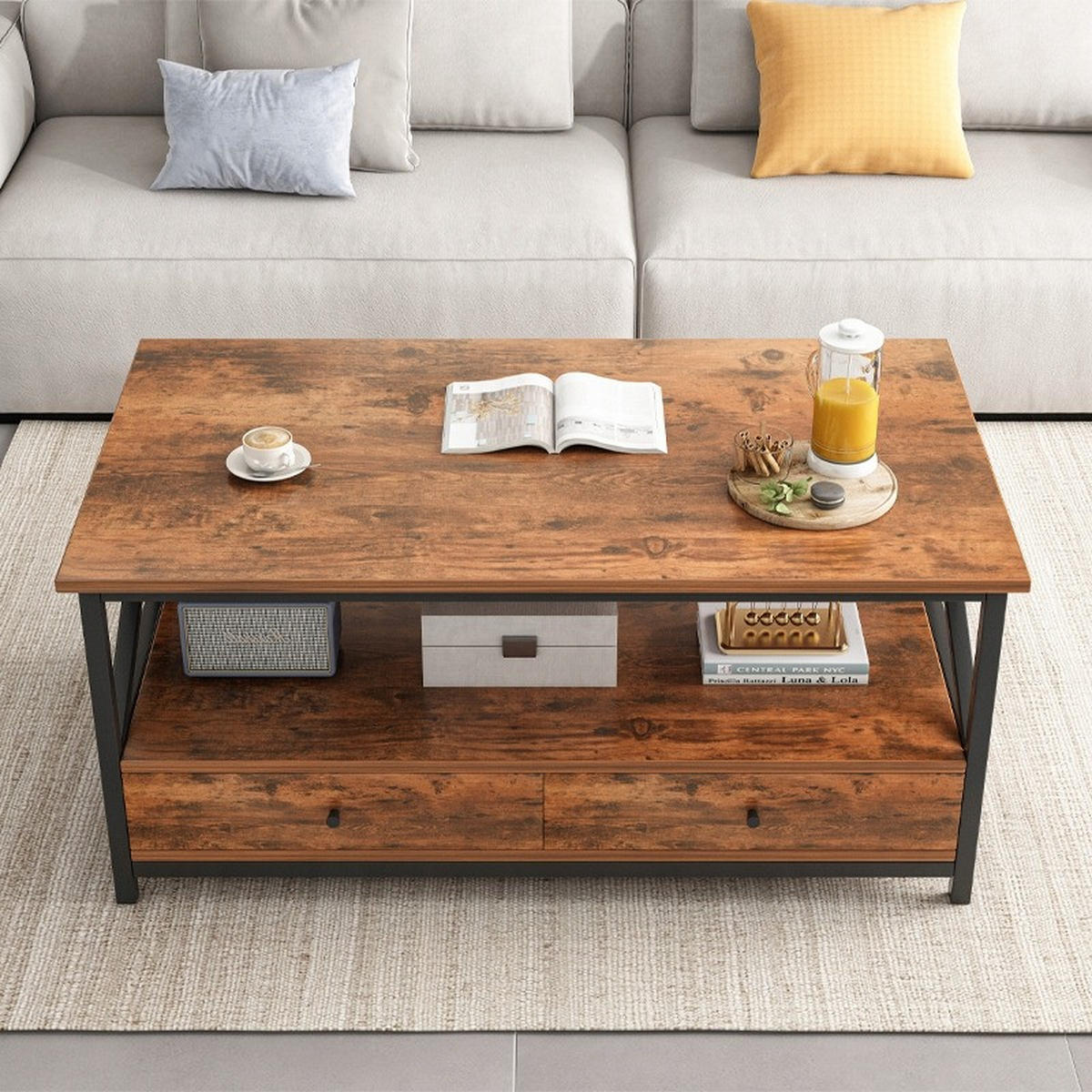 COUCHTISCH, braun 100/55/47 cm - Braun, Holzwerkstoff (61/110/11cm)