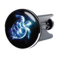 WASCHBECKENSTÖPSEL Glow Turtle - Blau/Dunkelblau, Kunststoff/Metall (4/7/7cm) - Sanilo