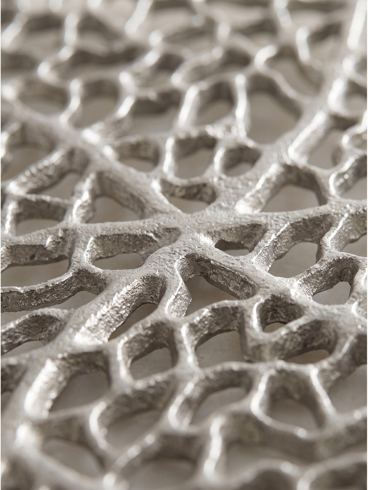 DEKOSCHALE ASTLUX, Aluminium, handgefertigt, Silber, Ø 44 x 4 cm - Silberfarben, Metall (44/4cm) - KADIMA DESIGN