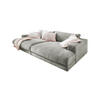 BIG SOFA XL MADELINE Hellgrau Cord - Hellgrau/Schwarz, Kunststoff/Textil (290/85/190cm) - KAWOLA