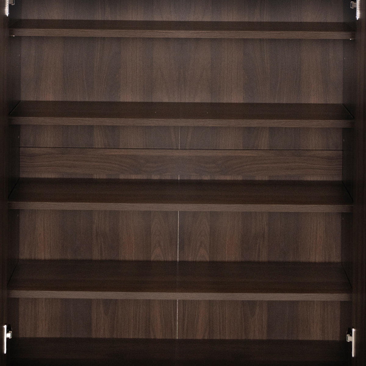 SCHUHSCHRANK 80/35,5/110 cm in Dunkle Holzfarbe aus Spanplatte mit verstellbaren Einlegeböden - Walnussfarben/Schwarz, Holzwerkstoff/Metall (80/110/35.5cm) - CHICFURN