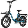 E-BIKE Klapprad BK6SL1 20*3,0 Zoll 36V15,6Ah Akku bis zu 150km Reichweite, 7 Gang - Blau, Metall (38cm) - HITWAY