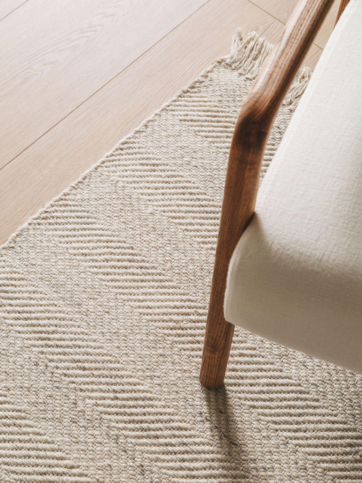 WOLLTEPPICH Lars Cream 200x300 cm - Creme, Textil (200/300cm) - benuta Pure