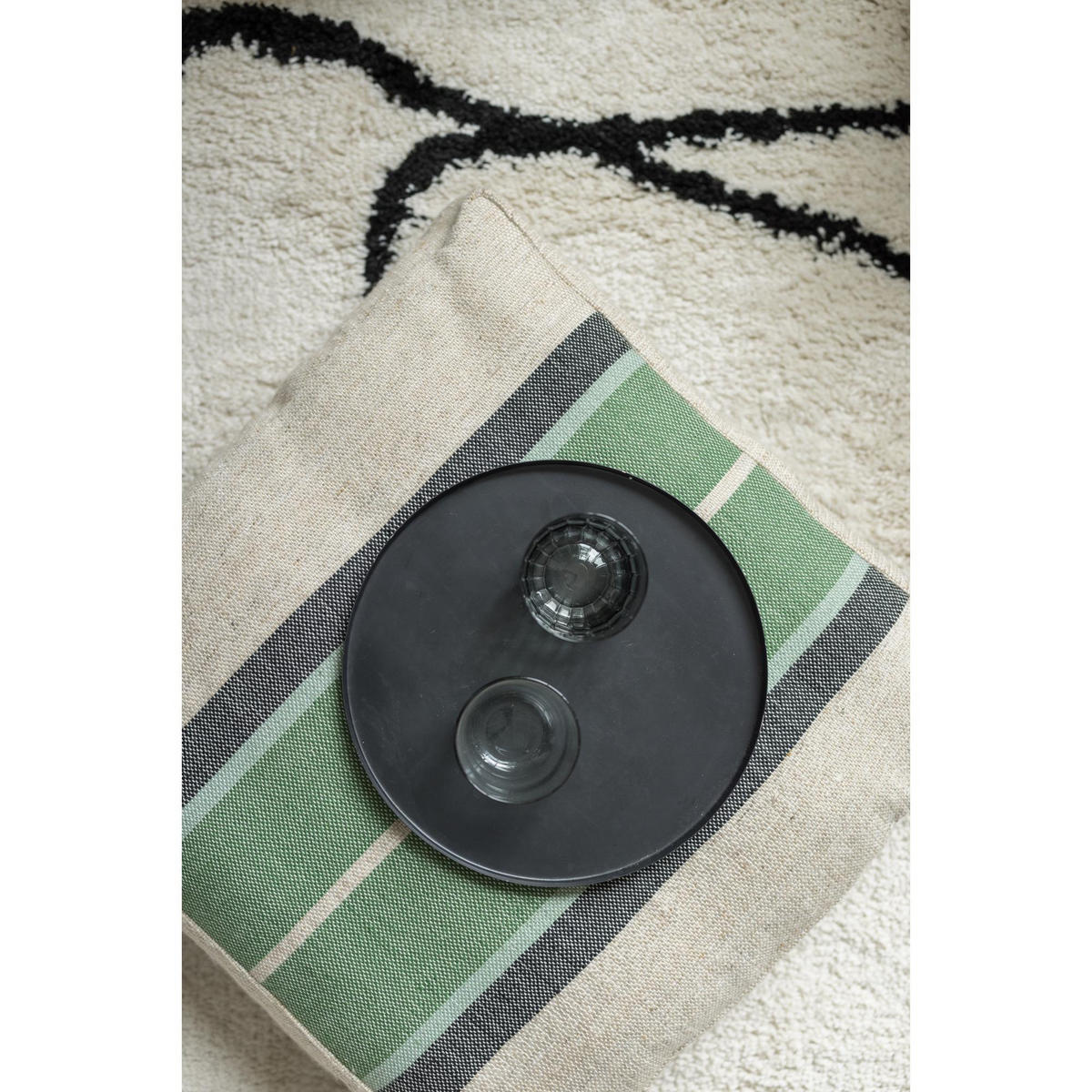 BODENKISSEN Gatsby eukalyptus 55 x 55 x 10 cm - Grün, Textil (55/55cm) - Vivaraise
