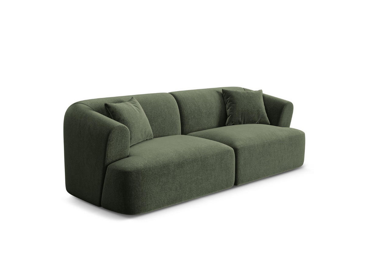MODULARES-SOFA Campi aus Samt grün 3 Sitzplätze - Grün, Textil (90/70/220cm) - Cosmopolitan Design
