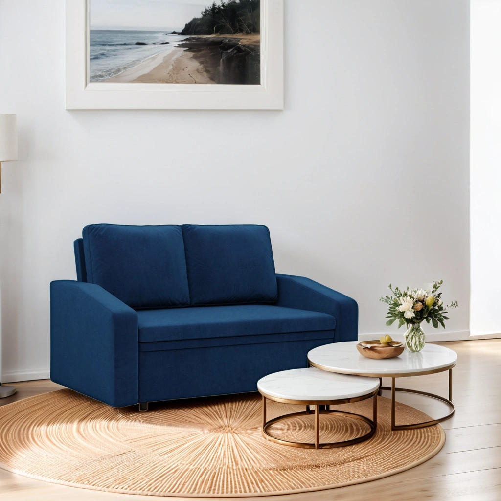 Thumbnail - Simkam Furniture Sofa, Dunkelblau, Textil, 148x90x87 cm, Wohnzimmer, Sofas & Couches, Schlafsofas