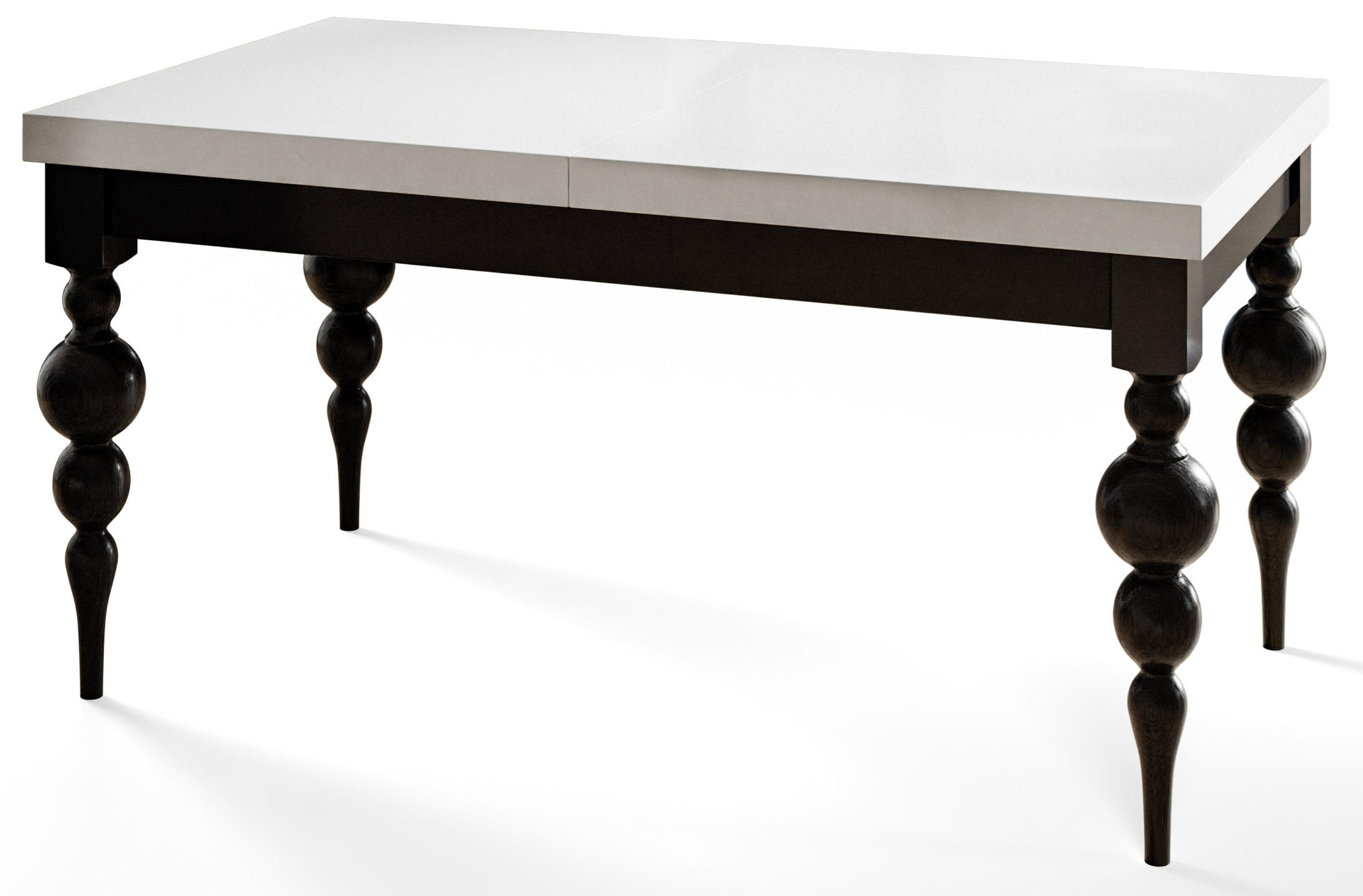 ESSZIMMERTISCH LENA, ausziehbarer Tisch 200-300X100X78,5 cm, Farbe: Schwarz, mit Tischbeinen in Farbe Schwarz - Schwarz/Weiß, Holzwerkstoff (200/100/79cm) - Alpi-Möbel