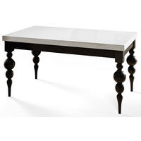 ESSZIMMERTISCH LENA, ausziehbarer Tisch 200-300X100X78,5 cm, Farbe: Schwarz, mit Tischbeinen in Farbe Schwarz - Schwarz/Weiß, Holzwerkstoff (200/100/79cm) - Alpi-Möbel