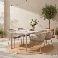 GARTENTISCH - Aluminium / Granit - Grau - Grau, Stein/Metall (90/180/74cm) - home24