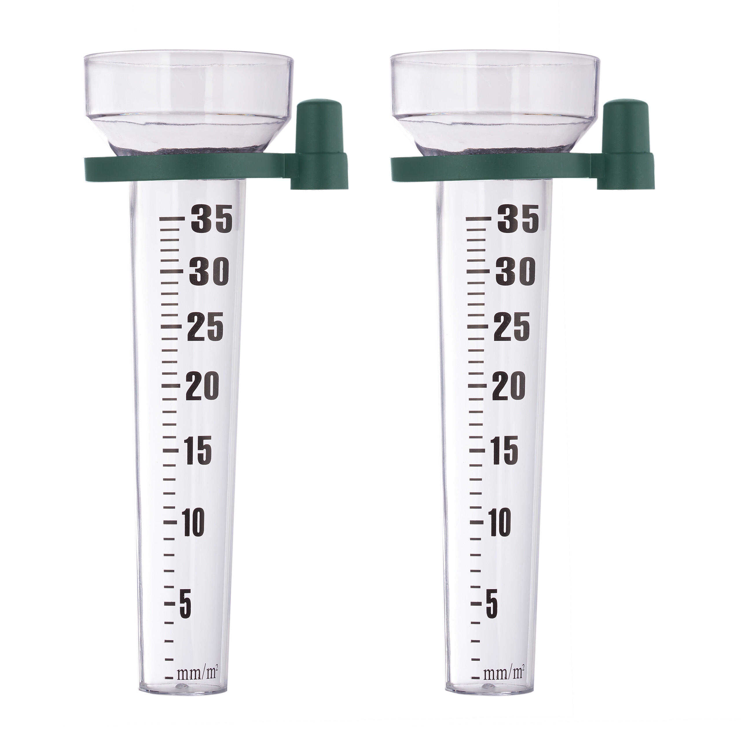 2XREGENMESSER - Transparent, Kunststoff (1.6/24.5cm) - Relaxdays