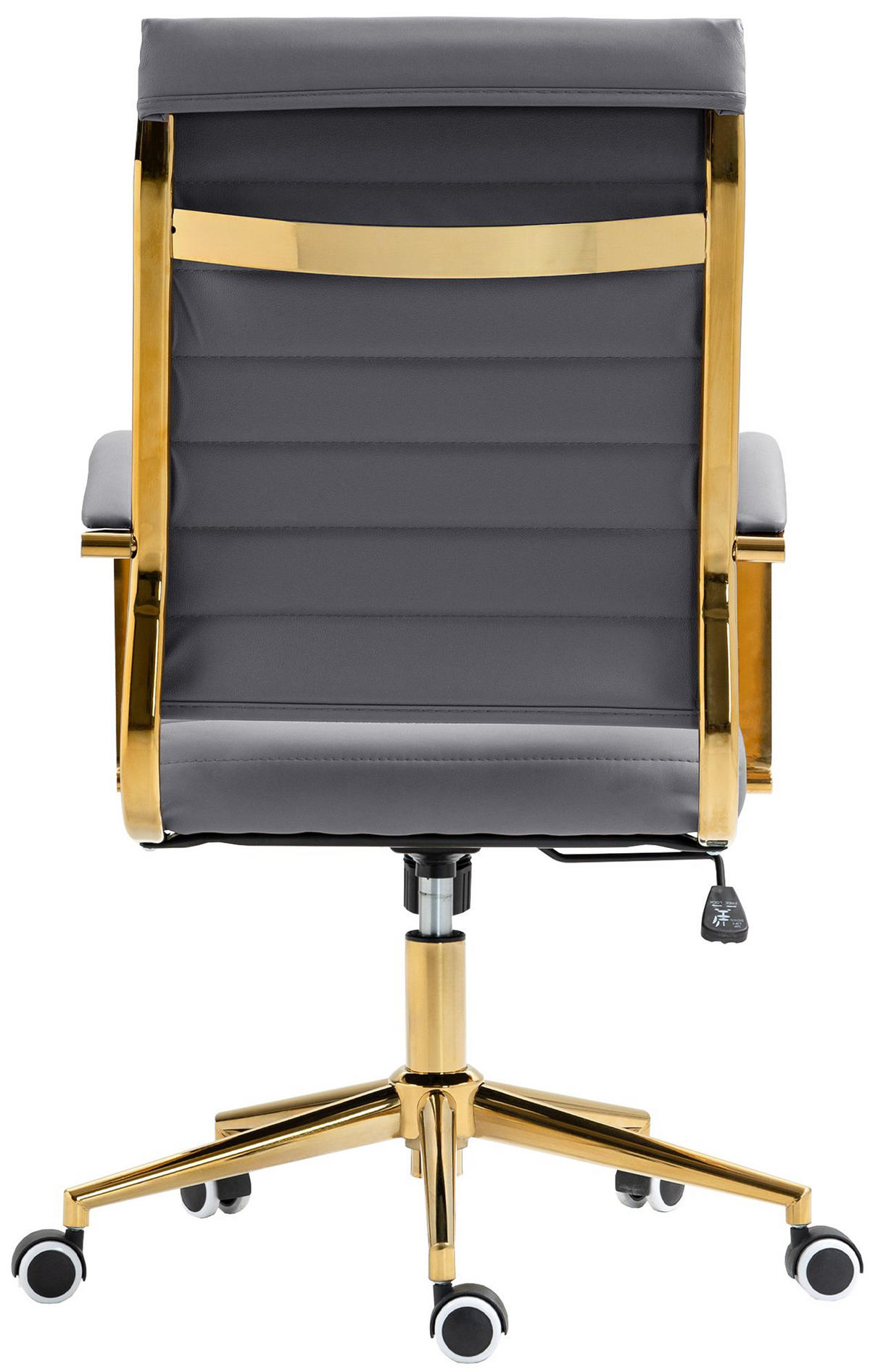 BÜROSTUHL Vantor Kunstleder grau - Goldfarben/Grau, Metall (57/109/59cm) - TPFLiving