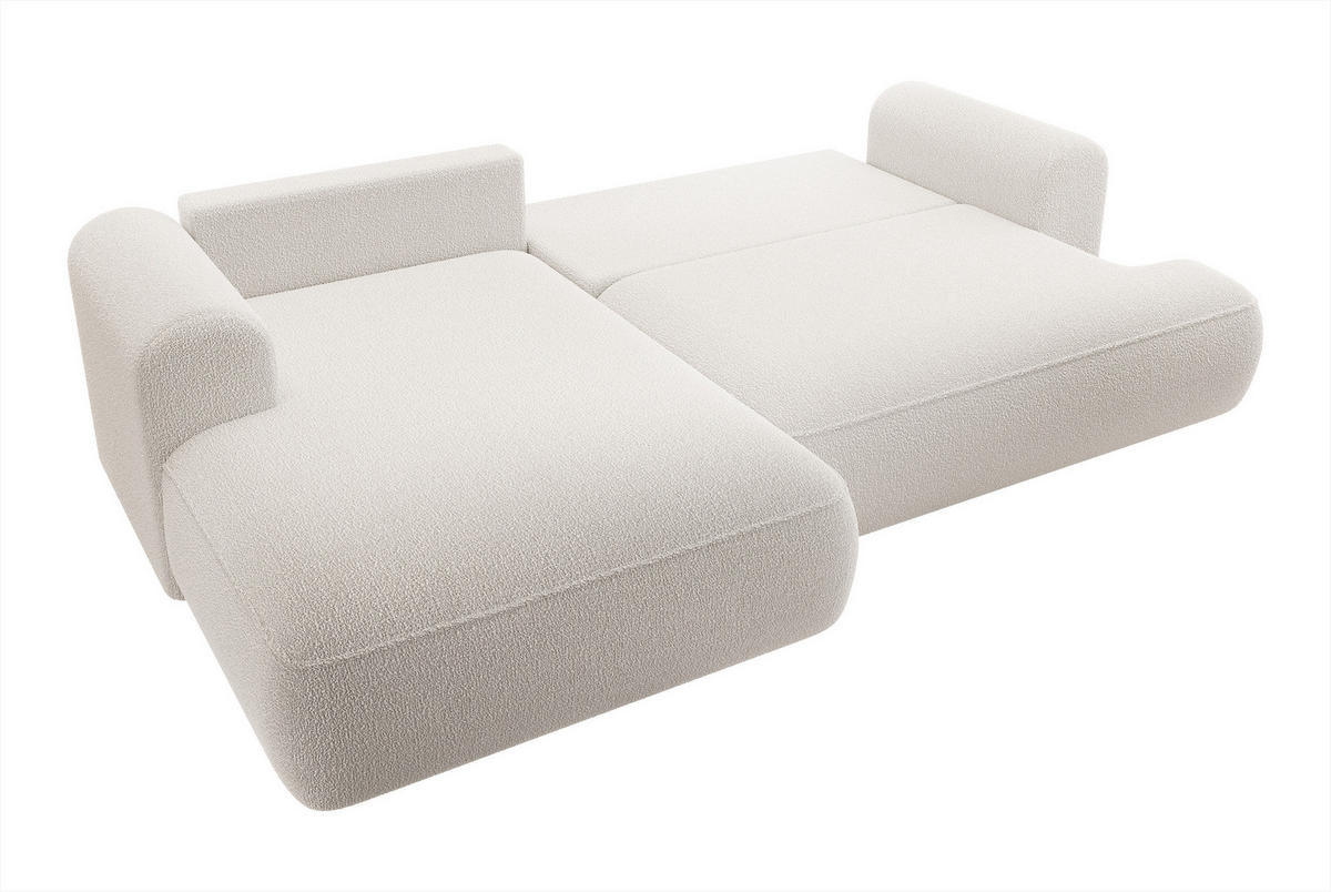 ECKSOFA Ovo Cremeweiß Boucle - Creme, Textil (260/165cm) - Selsey