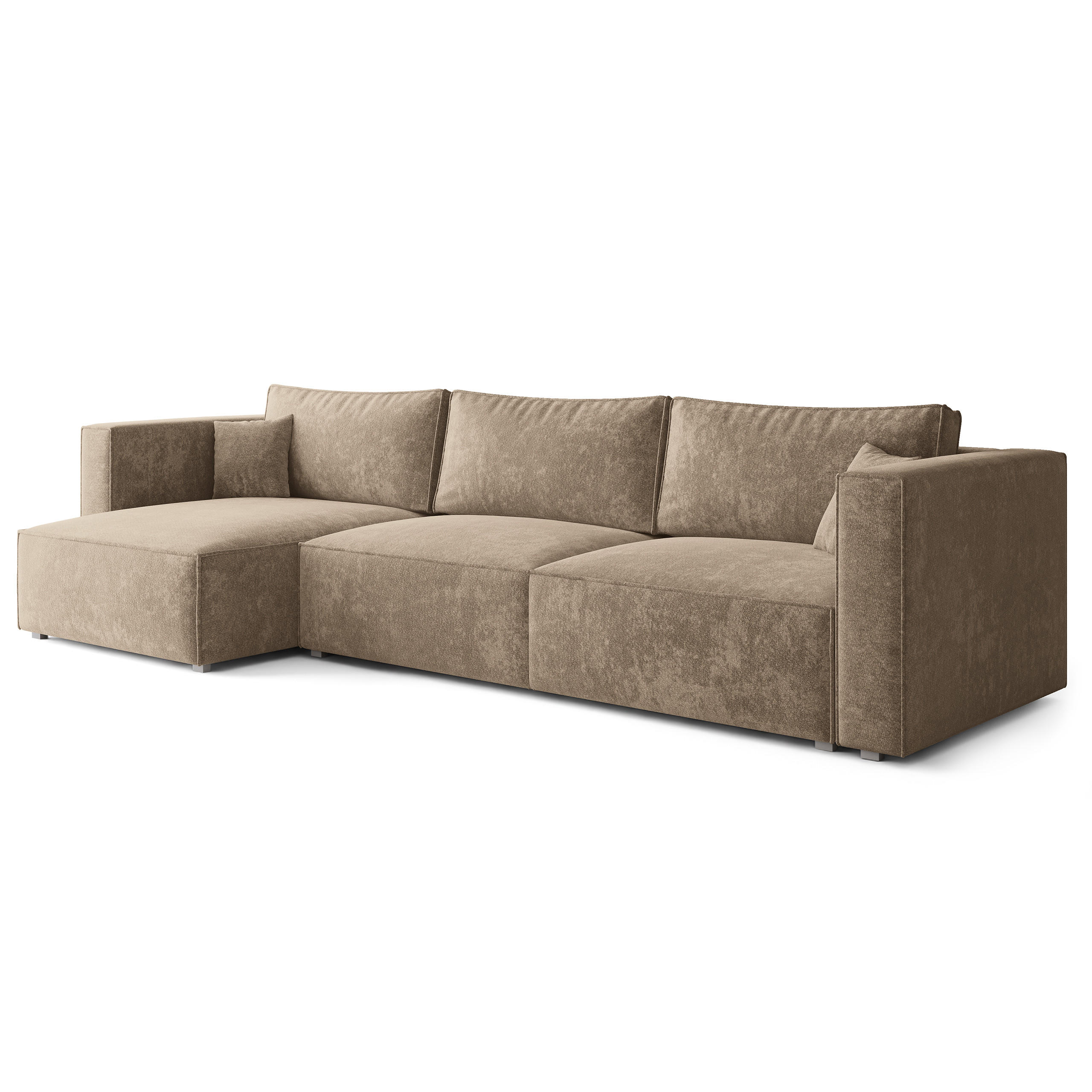 ROHOVÁ Sedačka TOLMO LUMO 30, Béžová - šedá/béžová, dřevo/textil (347/148cm) - MASSENO