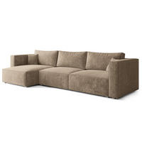 ROHOVÁ Sedačka TOLMO LUMO 30, Béžová - šedá/béžová, dřevo/textil (347/148cm) - MASSENO
