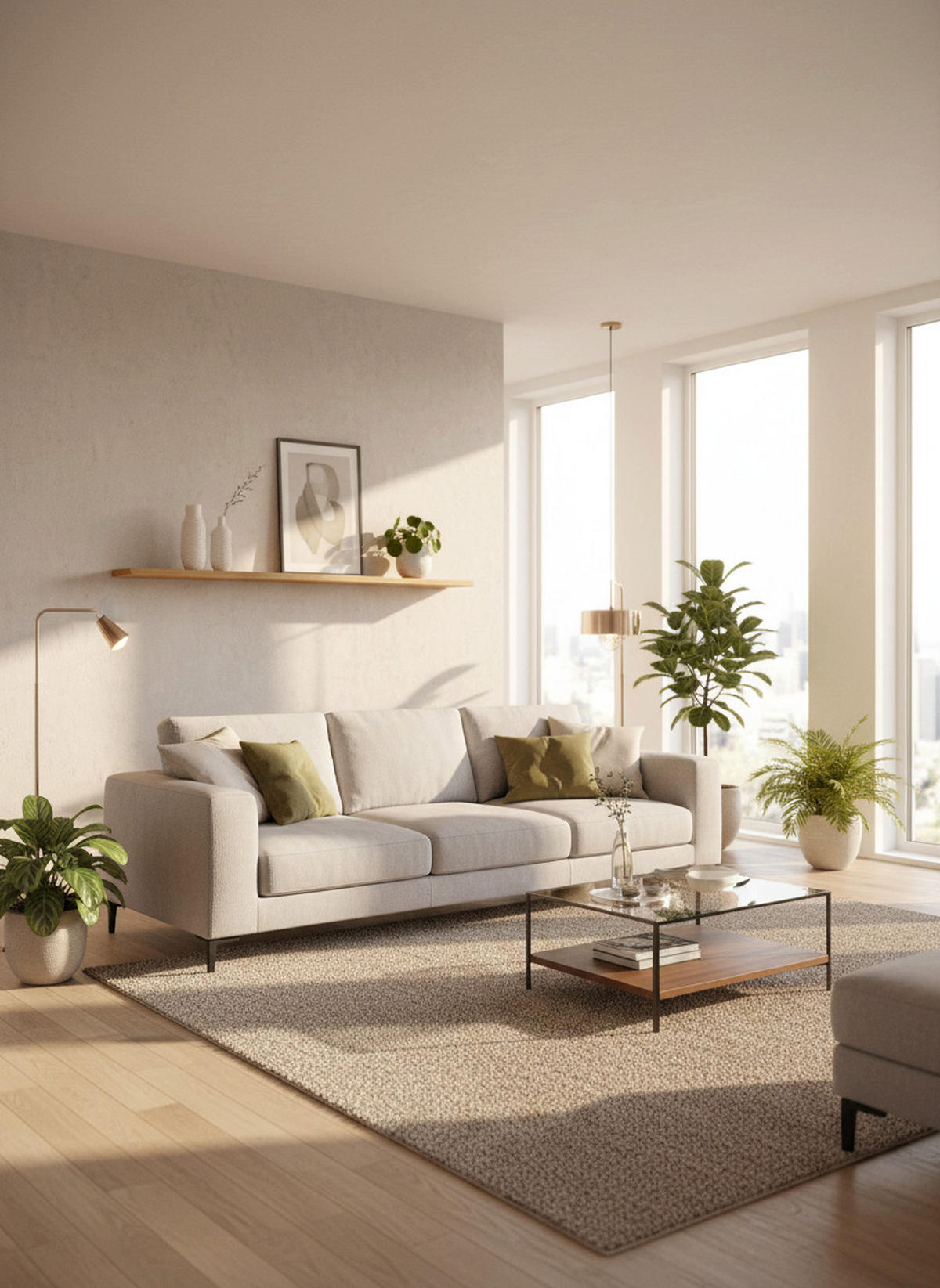 WANDREGAL schwebend mit Baumkante - Eichefarben, Holz (100/4/22cm) - holz4home