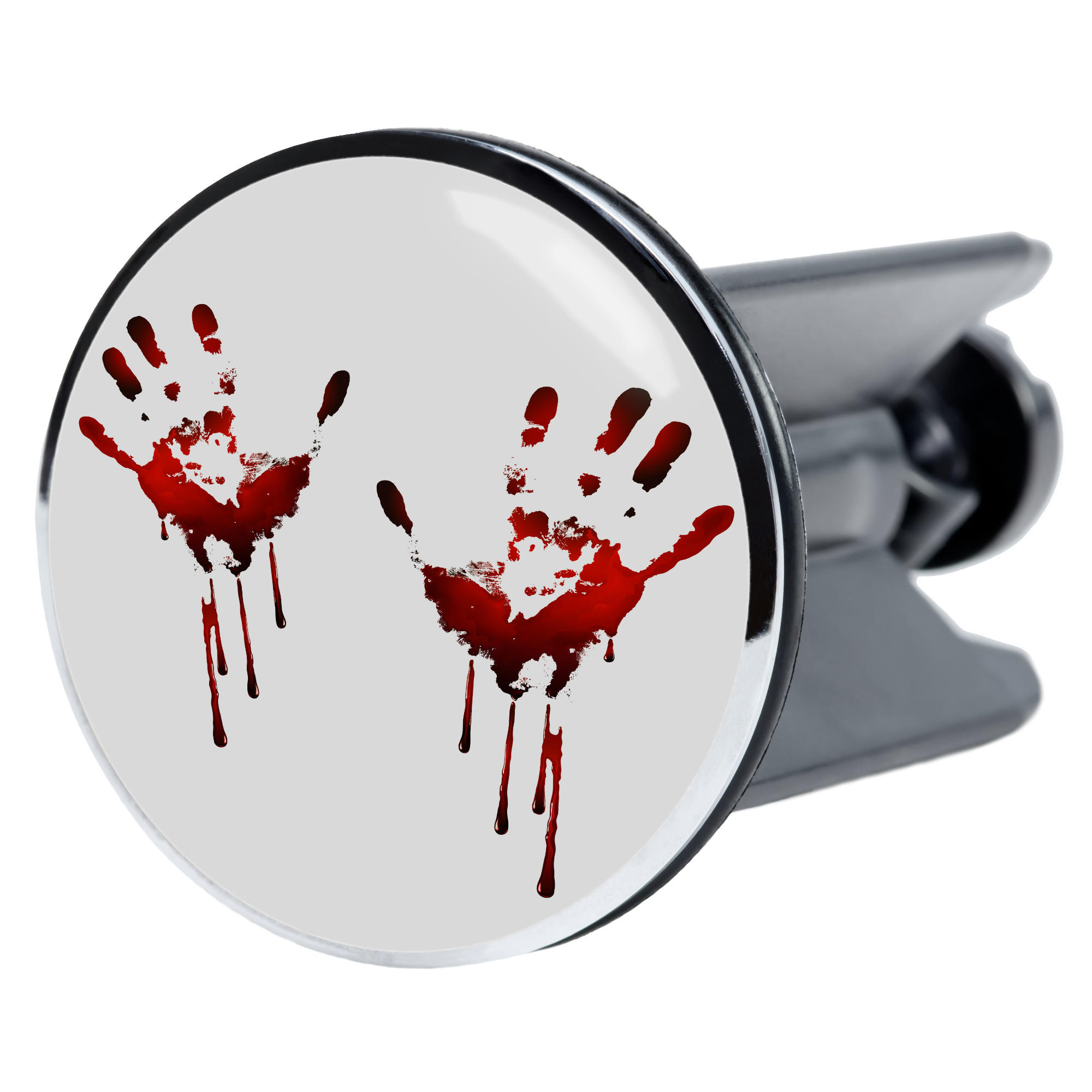 WASCHBECKENSTÖPSEL Blood Hands - Rot, Kunststoff/Metall (4/7/7cm) - Sanilo