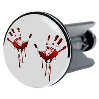 WASCHBECKENSTÖPSEL Blood Hands - Rot, Kunststoff/Metall (4/7/7cm) - Sanilo