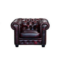 SESSEL mit gerader Rückenlehne - 1 Person - Leder - Bordeaux - - Bordeaux, Leder (105/73/96cm) - Vente-Unique