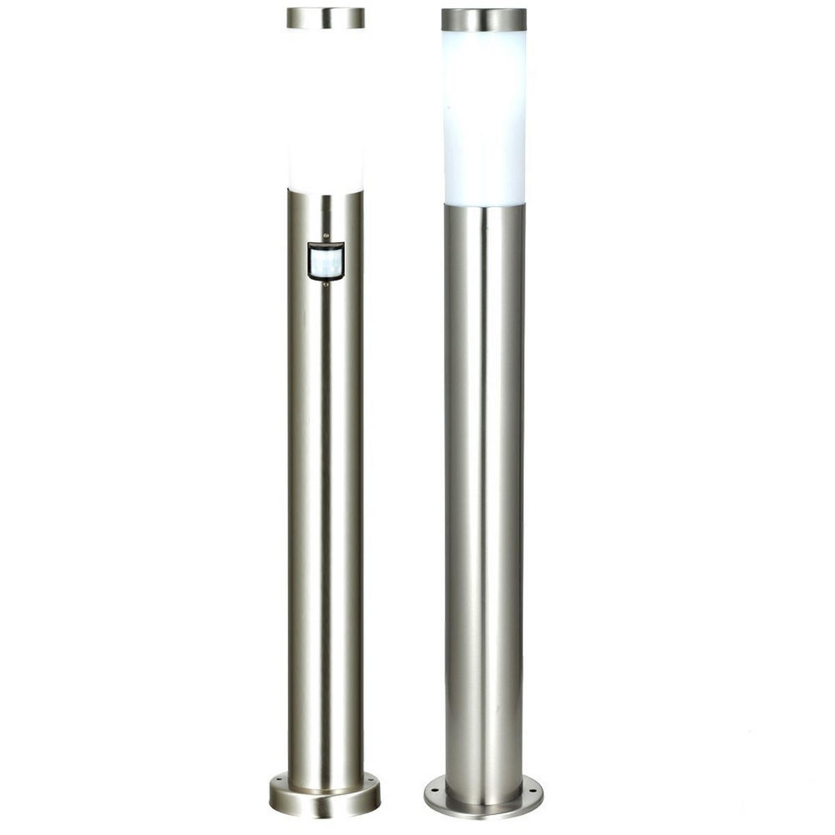 RGB LED WEGELEUCHTE Silber Metall 2er Set - Silberfarben, Kunststoff (7.6/7.6/110cm) - Globo Lighting