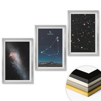 WANDBILDER 3er Set - 40x60 cm Silberner Rahmen - Galaxie im Sternbild Steinbock - Silberfarben, Kunststoff (40/60cm) - ArtPrintCave