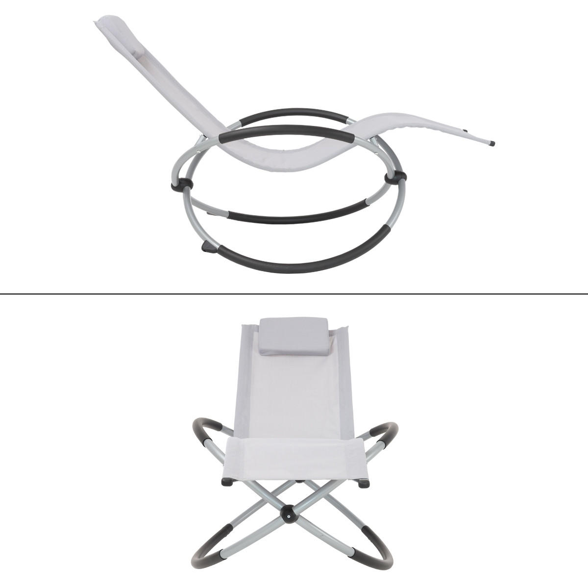 SCHAUKELLIEGE samt Hellgrau - Grau, Metall (74/90/150cm) - ECD-Germany