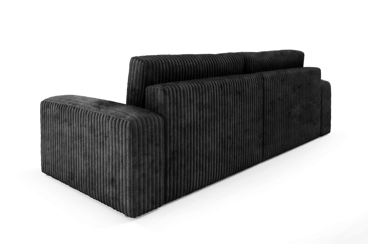 SCHLAFSOFA 4-Sitzer Cord Schwarz - Schwarz, Textil (244/70/102cm) - Furnisell