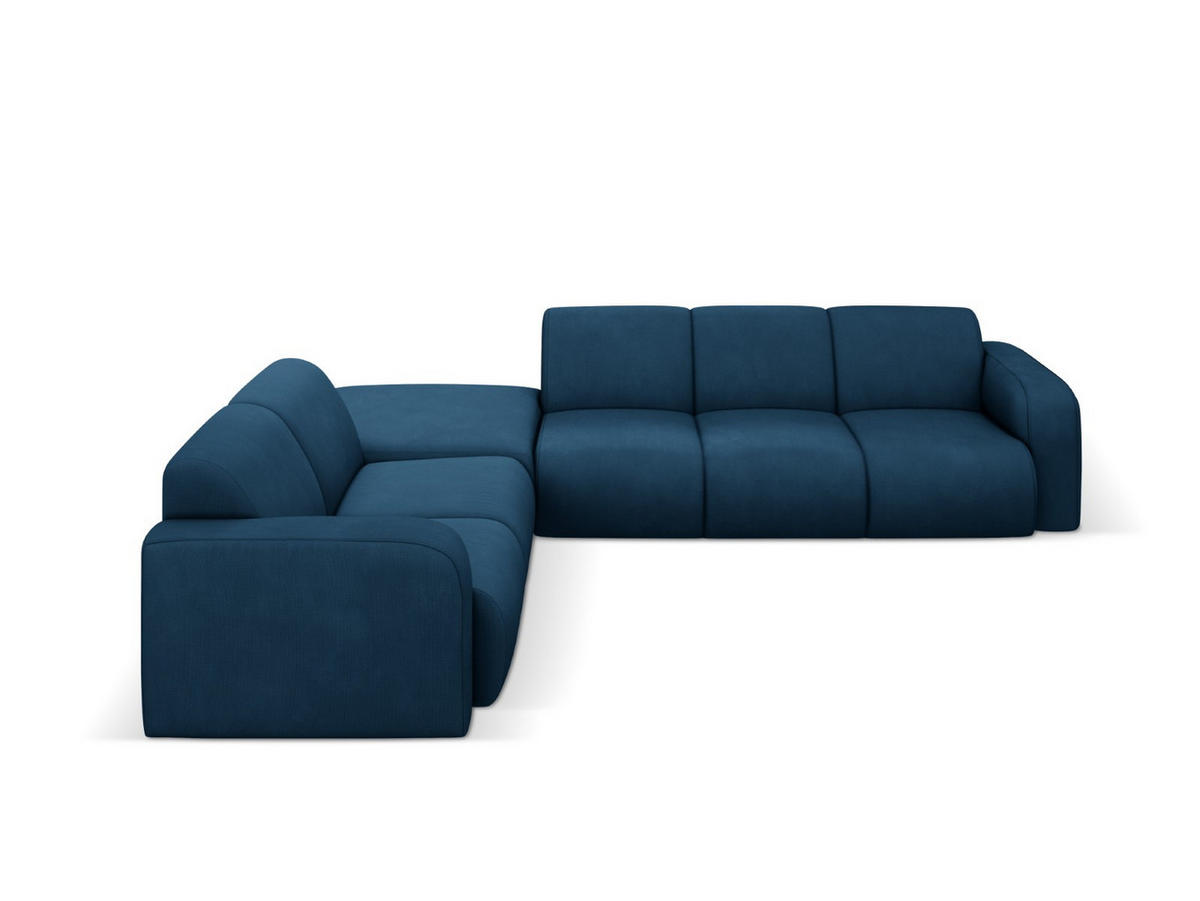 ECKSOFA links Molino aus strukturiertem Stoff königsblau 6 Sitzplätze - Blau, Textil (250/315cm) - Micadoni