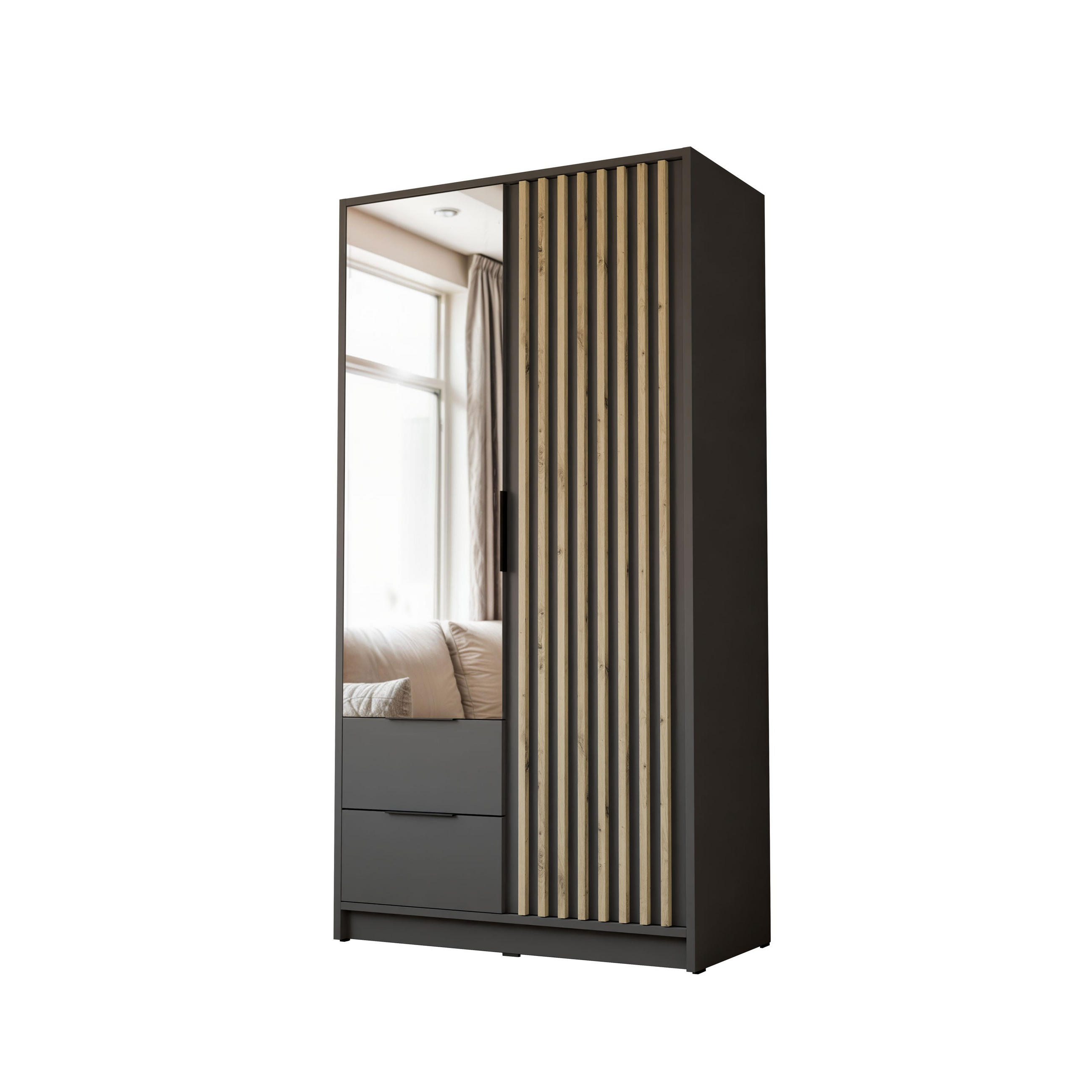 Lookway Kleiderschrank Graphit 105x200x51 cm