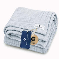 MUSSELINTUCH Mullduch Musselindecke Babydecke Stilltuch ab Geburt - Blau, Textil (70/70cm) - nordic coast company