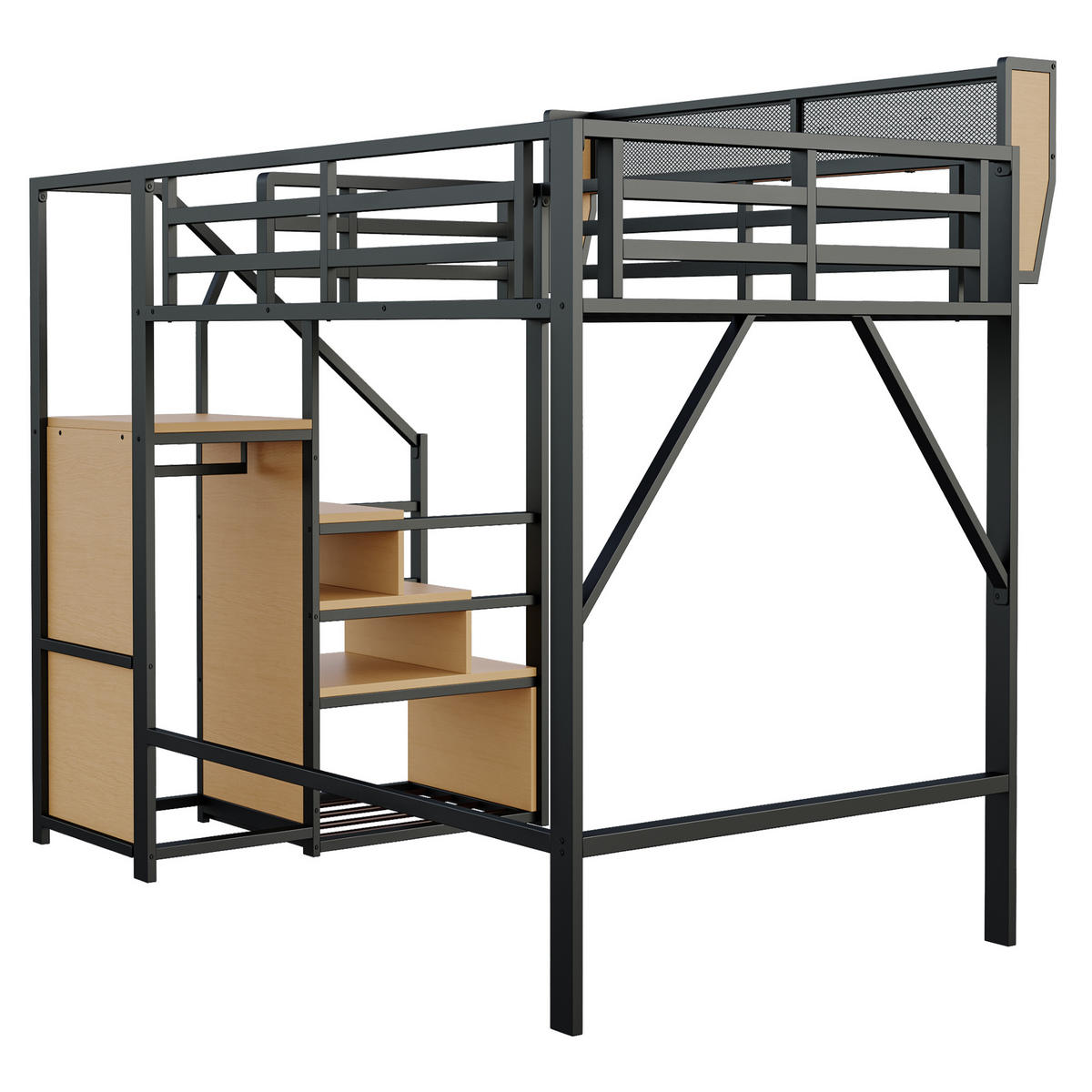 HOCHBETT Metall 140/200 cm Schwarz - Schwarz, Metall - Raumix