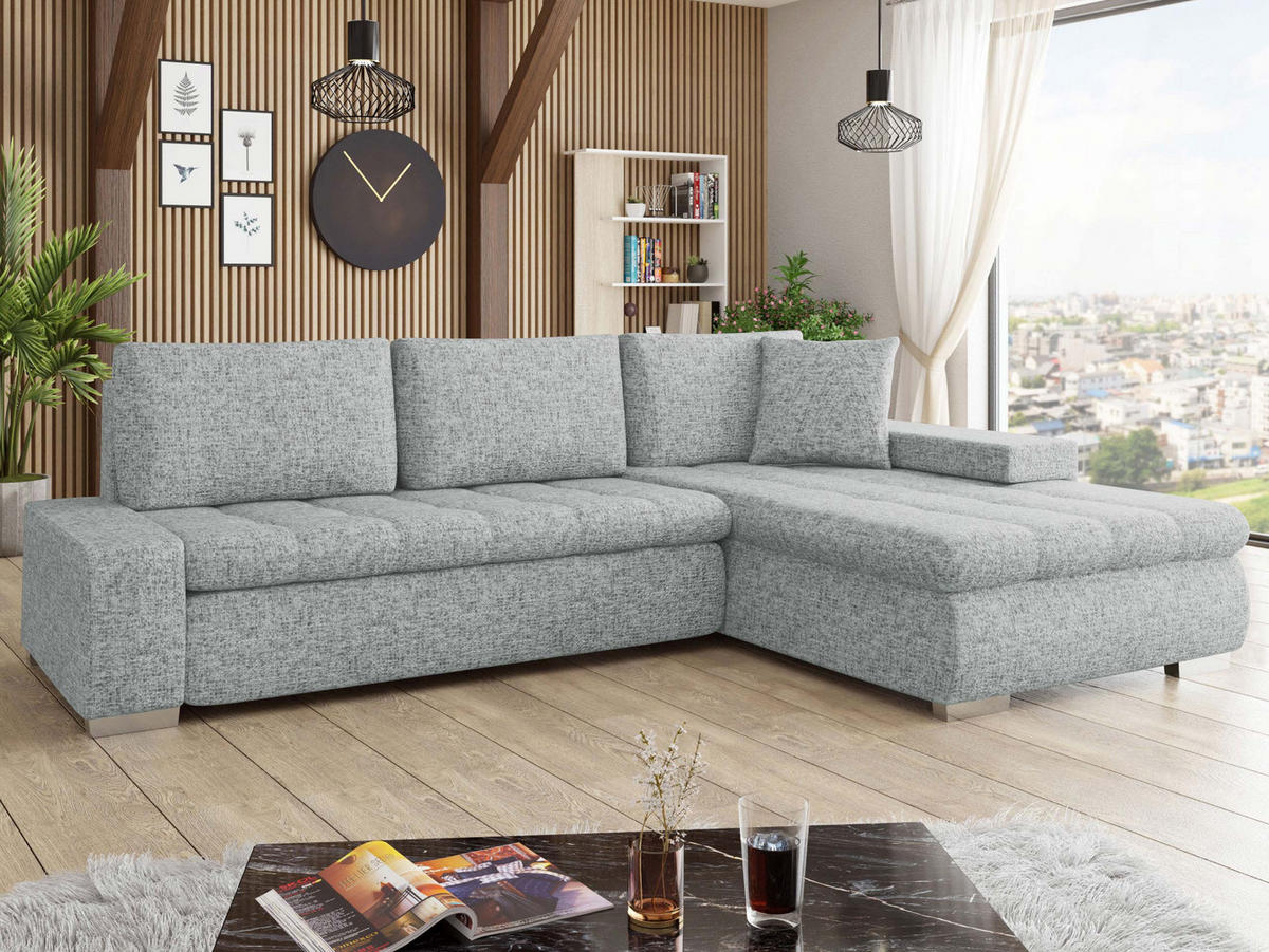ECKSOFA Orkan Premium - Grau, Holz/Textil (302/213cm) - MIRJAN24