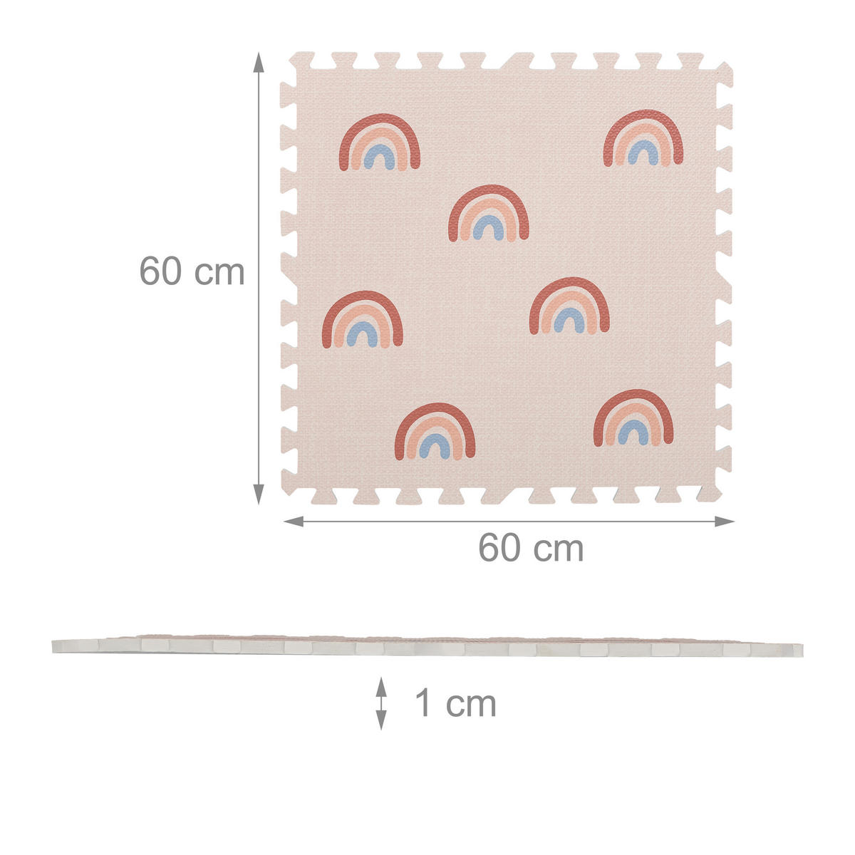 6XPUZZLOVÁ podložka - ružová, plast (60/60cm) - Relaxdays