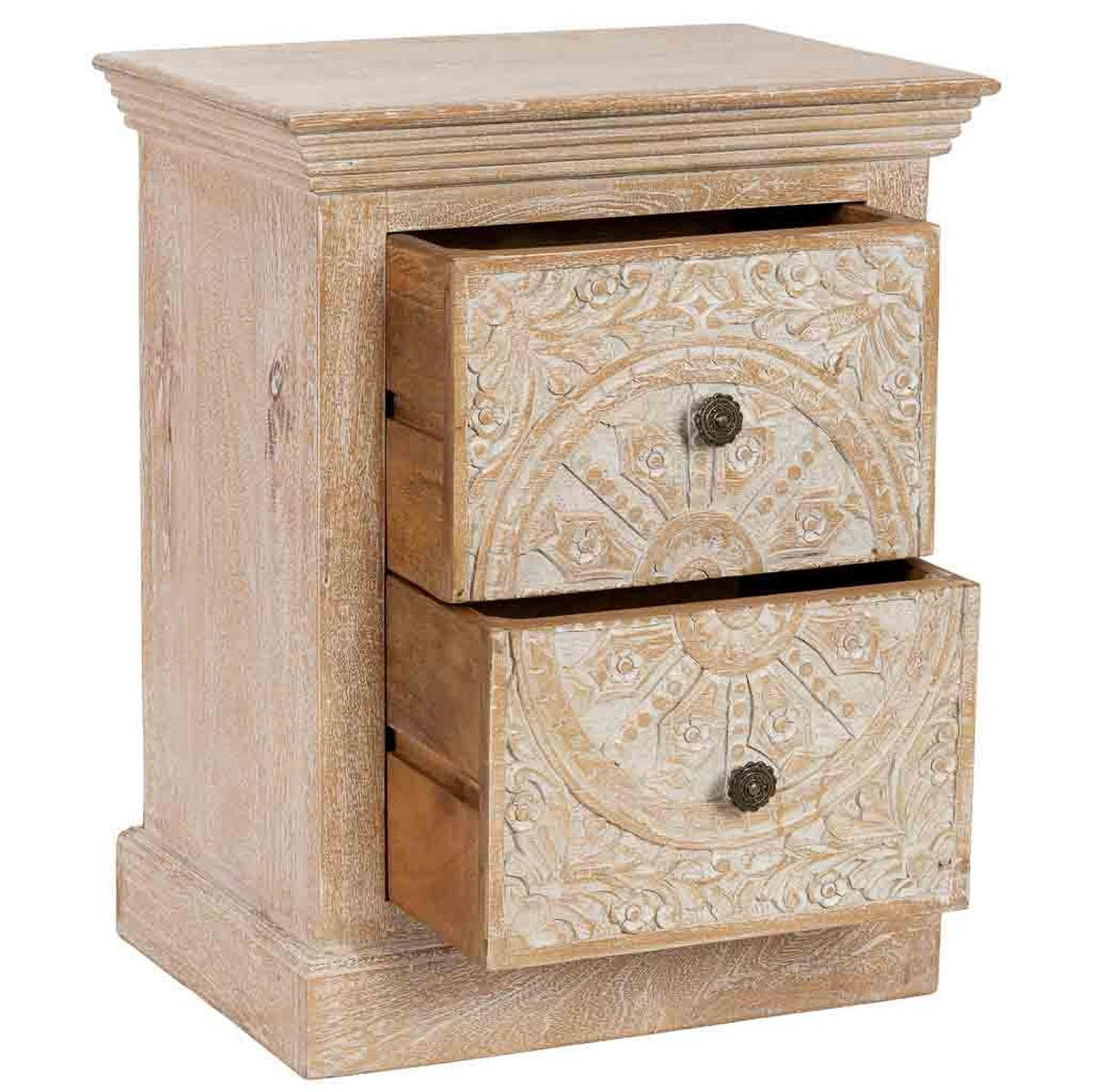 NACHTTISCH aus Holz, 56x40x70cm - Beige, Holz (56/70/40cm) - Wanderlust