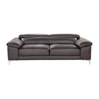 SOFA - 3 Personen - leder - schokoladenbraun Solange - Braun, Leder (210/73/103cm) - Vente-Unique