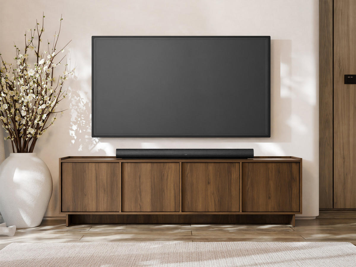 TV-LOWBOARD Yasumi 195 - Nussbaumfarben/Schwarz, Holzwerkstoff/Kunststoff (195/55/39cm) - MIRJAN24