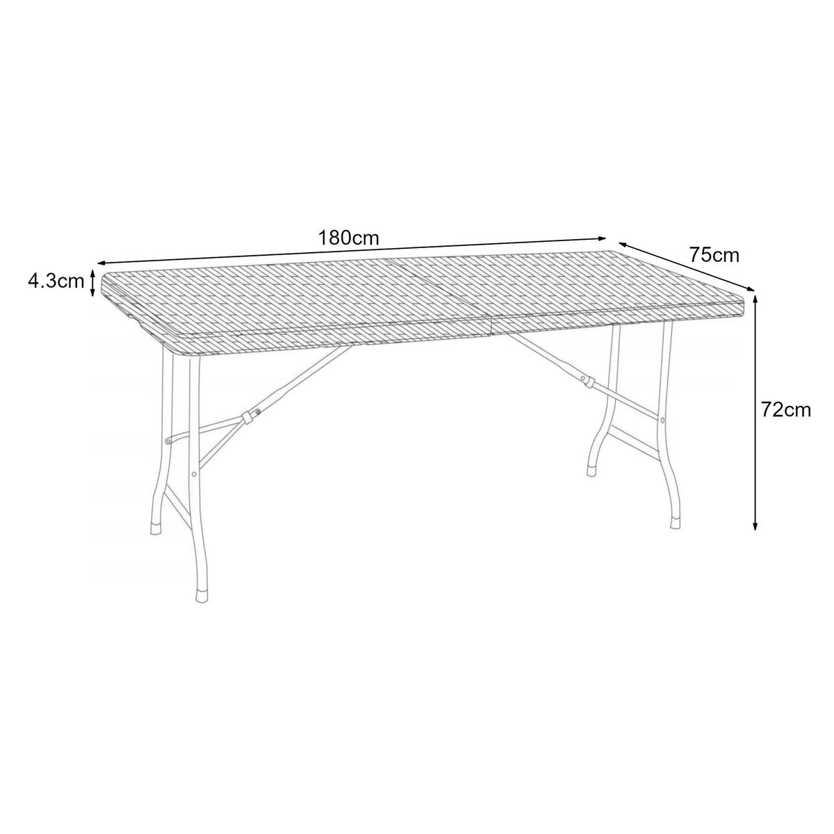 KLAPPTISCH Mark - Schwarz, Kunststoff/Metall (75/180/72cm) - [en.casa]