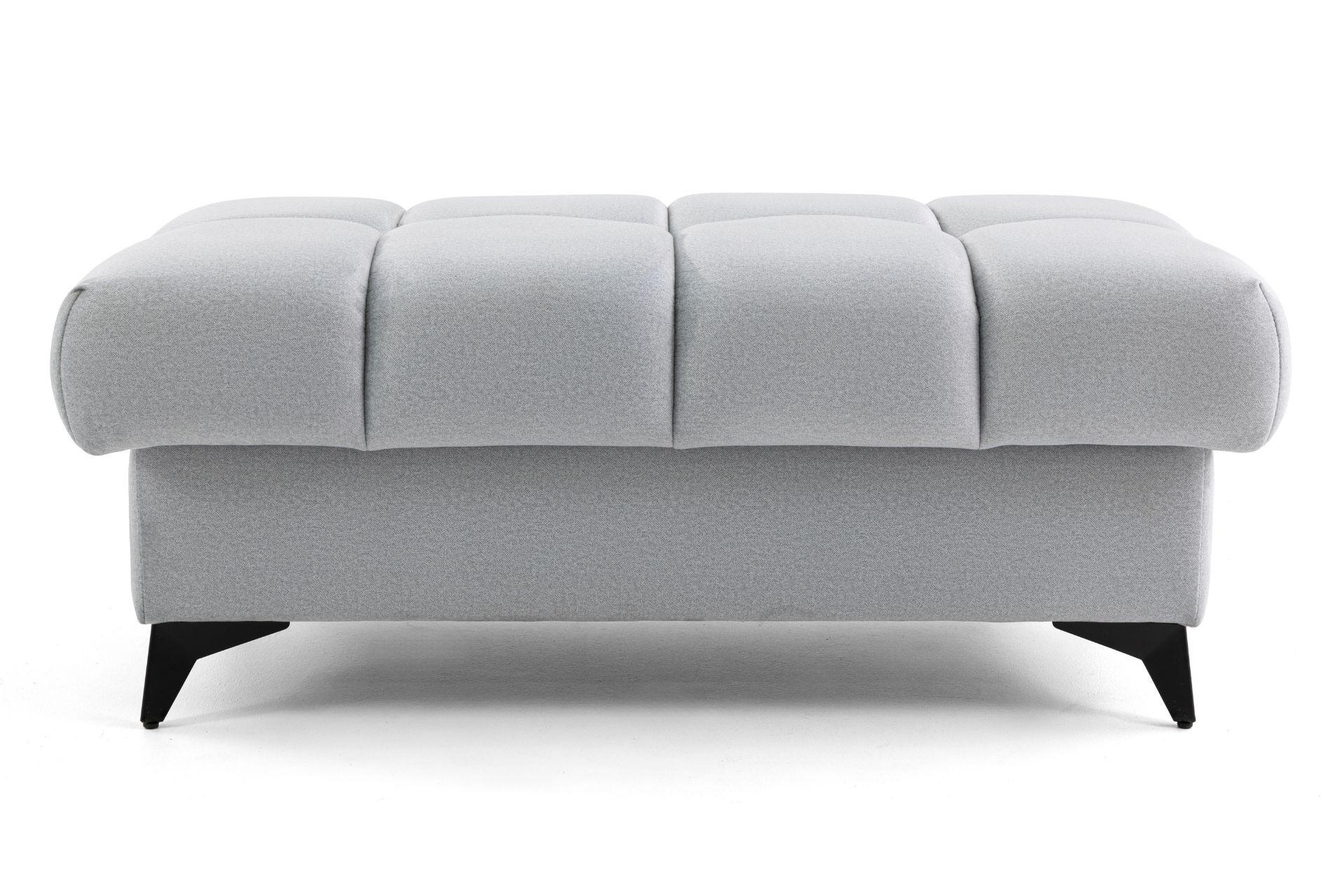 POUF PUDDING 110 x 60 cm Velours Hellgrau - Hellgrau/Schwarz, Holz/Textil (110/43/60cm) - Muffo