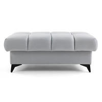 POUF PUDDING 110 x 60 cm Velours Hellgrau - Hellgrau/Schwarz, Holz/Textil (110/43/60cm) - Muffo