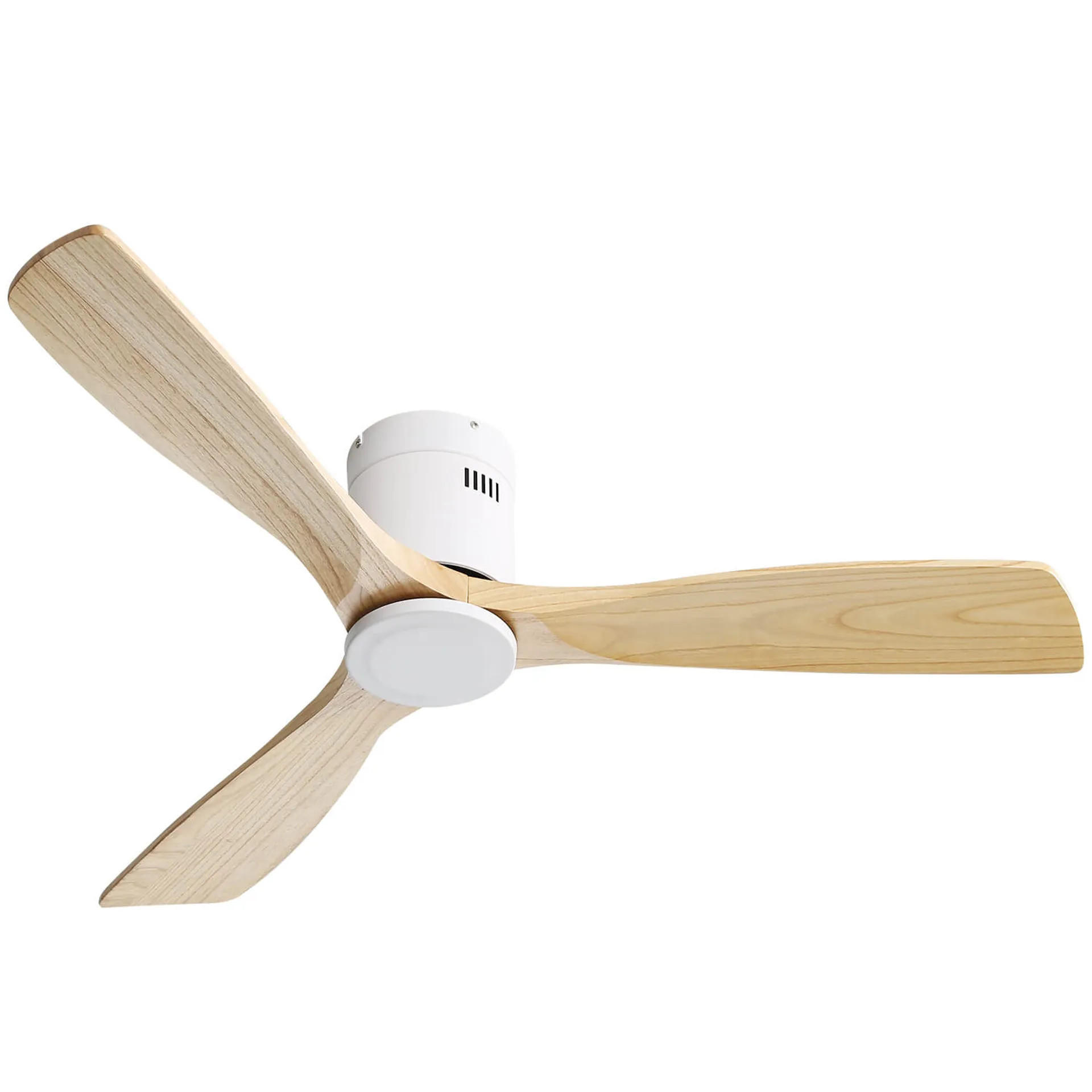 DECKENVENTILATOR 52Zoll Natur Holzflügel DC Motor Fernbedienung - Weiß, Kunststoff (132/132/24.5cm) - CASIVA