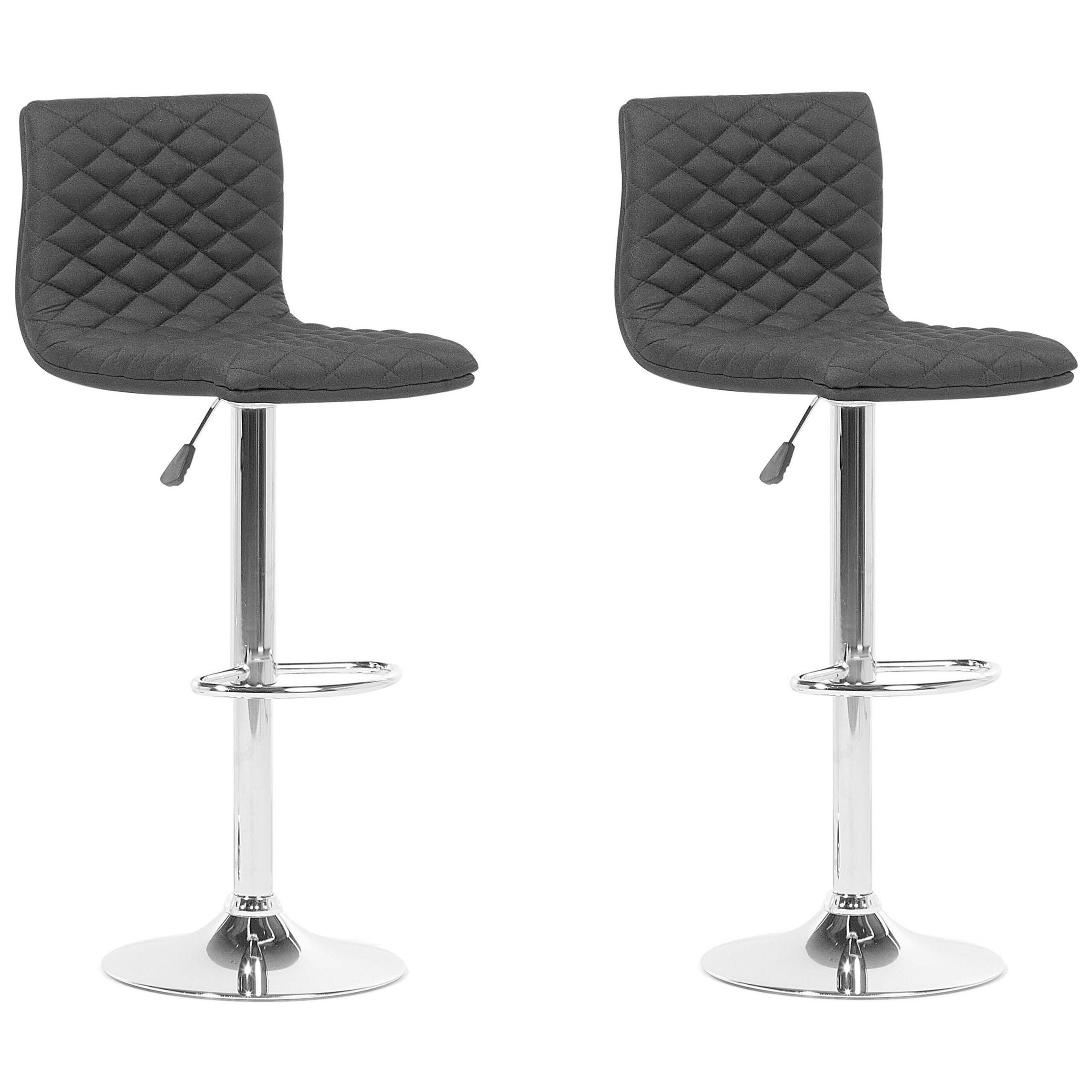 SCAUN DE BAR set de 2 tapiterie negru Orlando