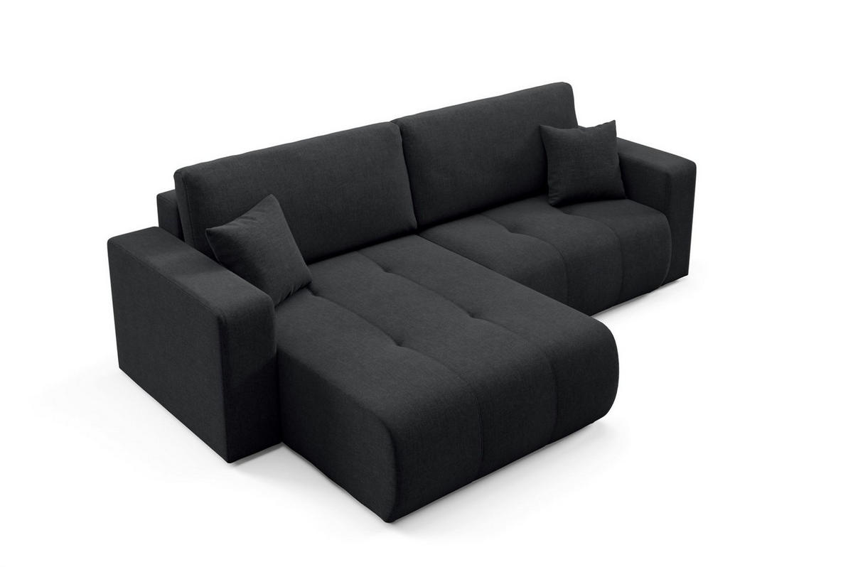 ECKSOFA Augusto - Schwarz, Holzwerkstoff/Textil (244/149cm) - Fun Möbel