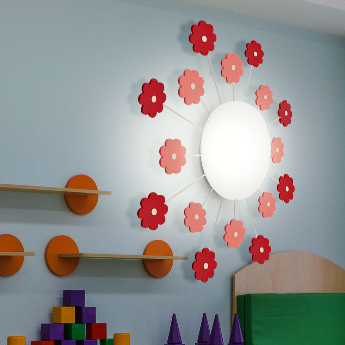 WANDLEUCHTE Metall Glas Rosa - Rosa, Glas (61.4/8/61.4cm)